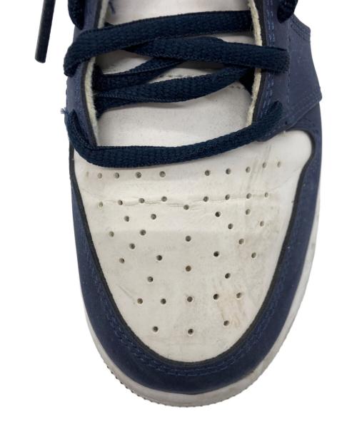 NIKE（ナイキ）NIKE (ナイキ) AIR JORDAN 1 HIGH OG GS ホワイト×ネイビー サイズ:24㎝の古着・服飾アイテム