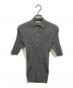 Plageプラージュ）の古着「SHEER RIB POLO ニット」｜グレー