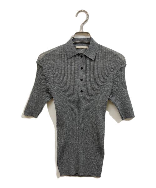 Plage（プラージュ）Plage (プラージュ) SHEER RIB POLO ニット グレー サイズ:	SIZE Freeの古着・服飾アイテム