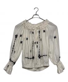 dahl'ia×6(ROKU) BEAUTY&YOUTH（ダリア×ロク ビューティーアンドユース）の古着「GATHER BLOUSE」｜ホワイト