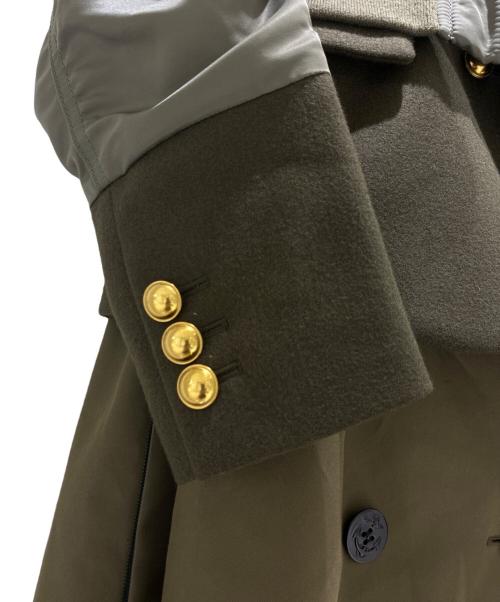 sacai（サカイ）sacai (サカイ) Mixed Media Layered Coat オリーブ サイズ:1の古着・服飾アイテム