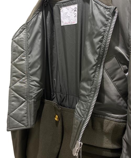 sacai（サカイ）sacai (サカイ) Mixed Media Layered Coat オリーブ サイズ:1の古着・服飾アイテム
