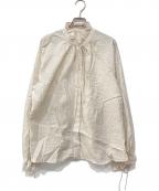 Spick and Spanスピック＆スパン）の古着「ハイブリットフリルリボンブラウス」｜ベージュ