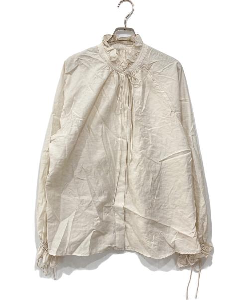 Spick and Span（スピック＆スパン）Spick and Span (スピック＆スパン) ハイブリットフリルリボンブラウス ベージュ サイズ:Freeの古着・服飾アイテム