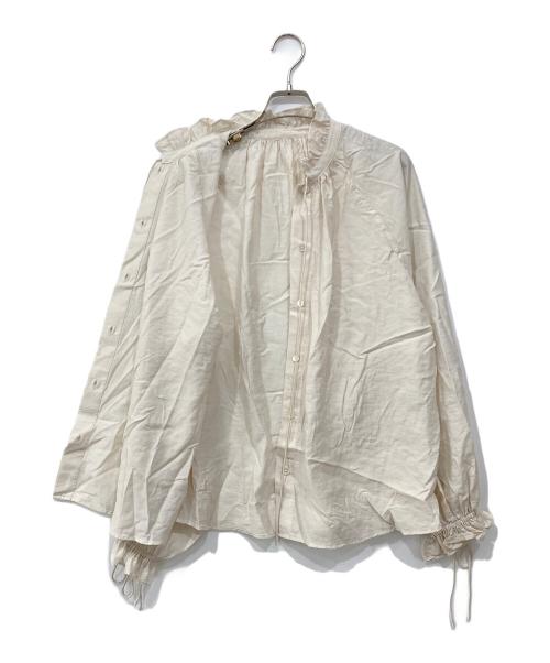 Spick and Span（スピック＆スパン）Spick and Span (スピック＆スパン) ハイブリットフリルリボンブラウス ベージュ サイズ:Freeの古着・服飾アイテム