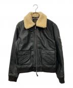 FIGHTING LANCERファイティング ランサー）の古着「ムートンファー カウレザー ボンバージャケット」｜ブラック