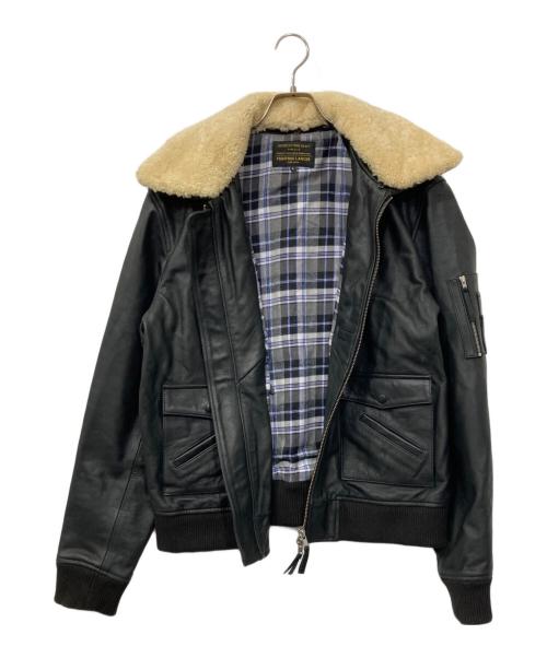 FIGHTING LANCER（ファイティング ランサー）FIGHTING LANCER (ファイティング ランサー) ムートンファー カウレザー ボンバージャケット ブラック サイズ:Lの古着・服飾アイテム
