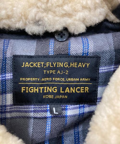 FIGHTING LANCER（ファイティング ランサー）FIGHTING LANCER (ファイティング ランサー) ムートンファー カウレザー ボンバージャケット ブラック サイズ:Lの古着・服飾アイテム