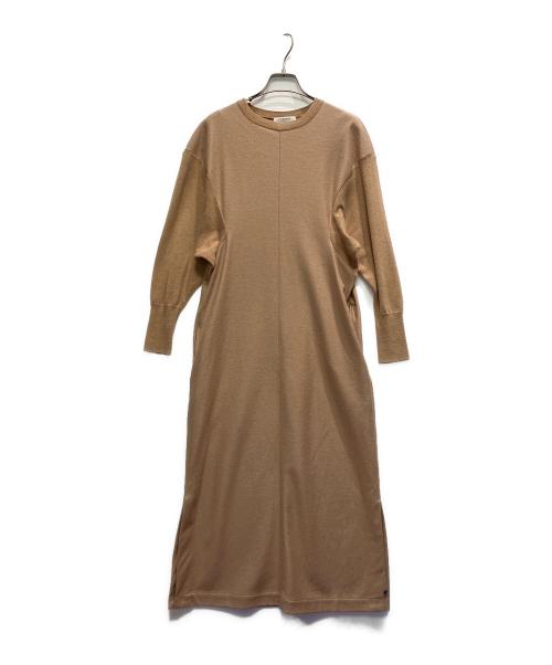 MACPHEE（マカフィー）MACPHEE (マカフィー) ニットコンビ クルーネックワンピース ベージュ サイズ:36の古着・服飾アイテム