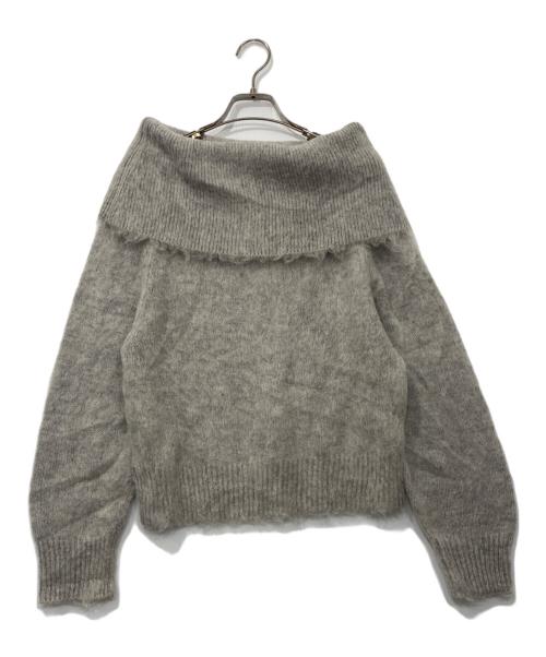 La boutique BonBon（ラブティックボンボン）La boutique BonBon (ラブティックボンボン) オフショルシャギーニット グレー サイズ:FREEの古着・服飾アイテム