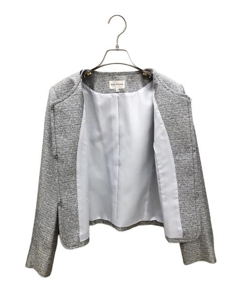 Rifanne（リファンネ）Rifanne (リファンネ) ノーカラージャケット シルバー サイズ:15 未使用品の古着・服飾アイテム