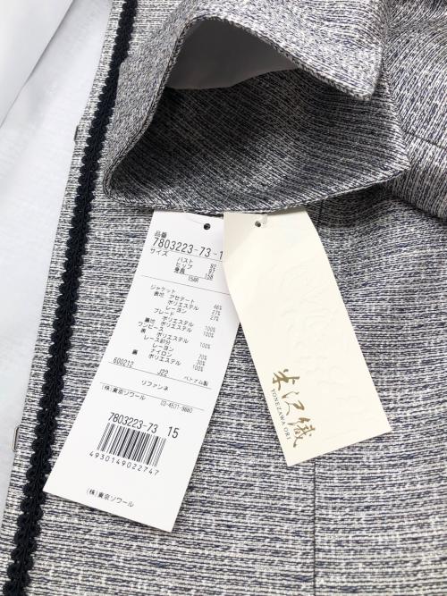 Rifanne（リファンネ）Rifanne (リファンネ) ノーカラージャケット シルバー サイズ:15 未使用品の古着・服飾アイテム