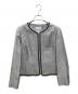 Rifanne（リファンネ）の古着「ノーカラージャケット」｜シルバー