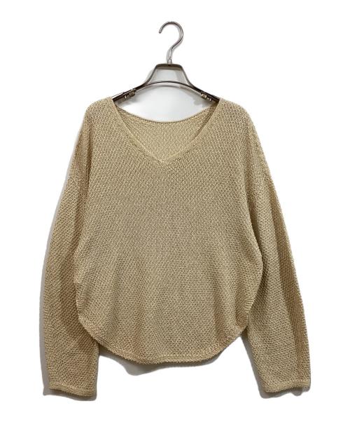 Noble（ノーブル）Noble (ノーブル) ペーパーヤーンカノコ BACK Vプルオーバー ベージュ サイズ:SIZE Freeの古着・服飾アイテム
