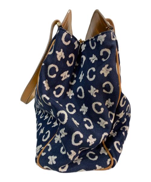 CELINE（セリーヌ）CELINE (セリーヌ) Cマカダム柄トートバッグ ネイビーの古着・服飾アイテム