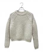 BLAMINKブラミンク）の古着「カシミヤウール1.5Gクルーネックロングスリーブニット」｜ホワイト