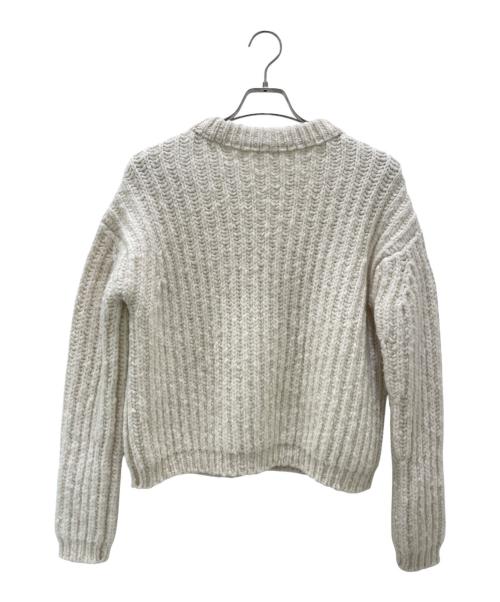 BLAMINK（ブラミンク）BLAMINK (ブラミンク) カシミヤウール1.5Gクルーネックロングスリーブニット ホワイト サイズ:36の古着・服飾アイテム