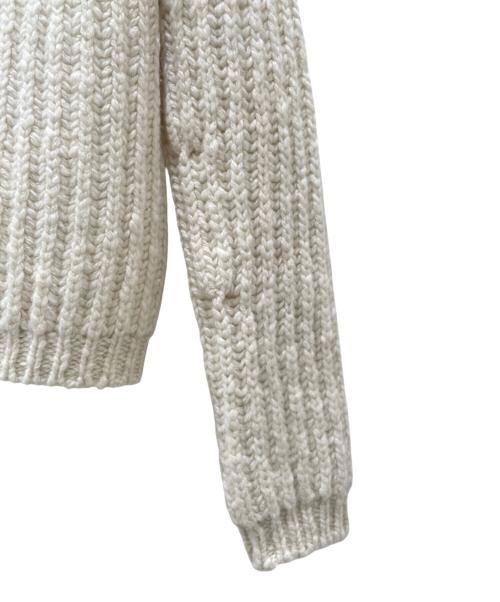 BLAMINK（ブラミンク）BLAMINK (ブラミンク) カシミヤウール1.5Gクルーネックロングスリーブニット ホワイト サイズ:36の古着・服飾アイテム