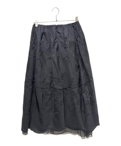 BLAMINK（ブラミンク）BLAMINK (ブラミンク) フラワースカラップゴヤードスカート ブラック サイズ:36の古着・服飾アイテム