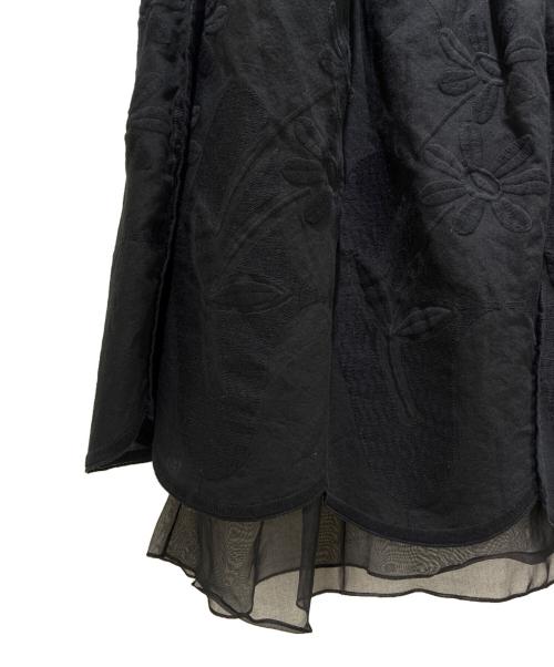 BLAMINK（ブラミンク）BLAMINK (ブラミンク) フラワースカラップゴヤードスカート ブラック サイズ:36の古着・服飾アイテム