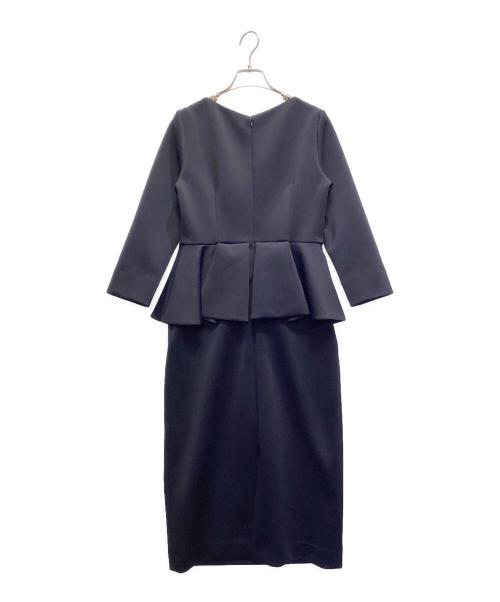 CELFORD（セルフォード）CELFORD (セルフォード) ポンチペプラムタイトワンピース ネイビー サイズ:36の古着・服飾アイテム