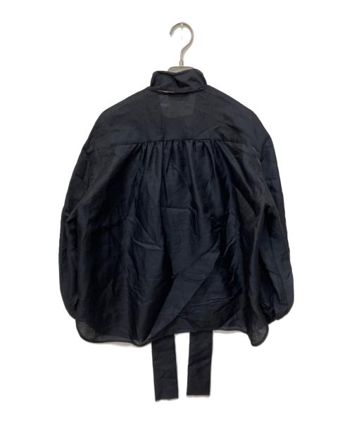 UNITED ARROWS（ユナイテッドアローズ）UNITED ARROWS (ユナイテッドアローズ) オーガンジー フリル＆ボウタイ ブラウス ブラック サイズ:Freeの古着・服飾アイテム
