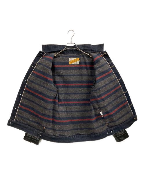 tropical hell（トロピカルヘル）tropical hell (トロピカルヘル) レザー切替デニムブルゾン インディゴ サイズ:Lの古着・服飾アイテム