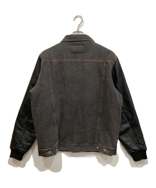 stussy（ステューシー）stussy (ステューシー) WORKGEAR レザー切替デニムジャケット ブラック サイズ:Lの古着・服飾アイテム