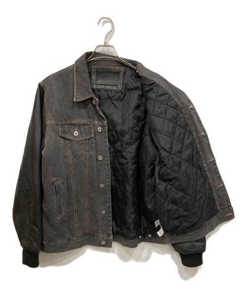 stussy（ステューシー）stussy (ステューシー) WORKGEAR レザー切替デニムジャケット ブラック サイズ:Lの古着・服飾アイテム