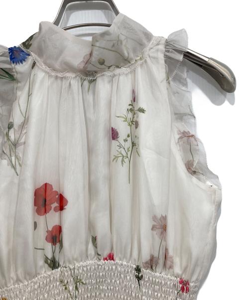 Snidel（スナイデル）Snidel (スナイデル) バックリボンシフォンワンピース ホワイトの古着・服飾アイテム