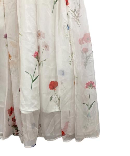 Snidel（スナイデル）Snidel (スナイデル) バックリボンシフォンワンピース ホワイトの古着・服飾アイテム