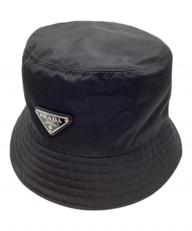 PRADA Re-Nylon バケットハット ブラック 国内正規品 新品未使用 中古・古着通販】PRADA (プラダ) Re-nylonバケットハット ブラック