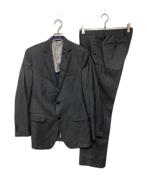 ETRO（エトロ）ETRO (エトロ) ペイズリーストライプセットアップスーツ グレー×ブラック サイズ:48の古着・服飾アイテム