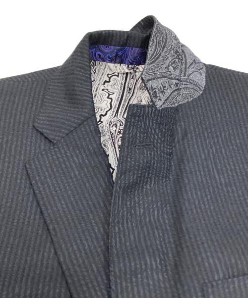 ETRO（エトロ）ETRO (エトロ) ペイズリーストライプセットアップスーツ グレー×ブラック サイズ:48の古着・服飾アイテム