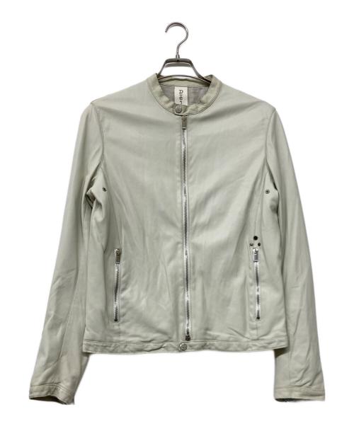 DELANCI（デランシー）DELANCI (デランシー) シープスキンレザーシングルライダースジャケット ライトグリーン サイズ:48の古着・服飾アイテム