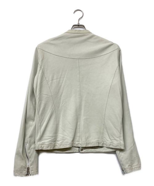 DELANCI（デランシー）DELANCI (デランシー) シープスキンレザーシングルライダースジャケット ライトグリーン サイズ:48の古着・服飾アイテム