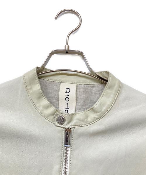 DELANCI（デランシー）DELANCI (デランシー) シープスキンレザーシングルライダースジャケット ライトグリーン サイズ:48の古着・服飾アイテム