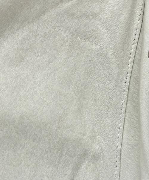 DELANCI（デランシー）DELANCI (デランシー) シープスキンレザーシングルライダースジャケット ライトグリーン サイズ:48の古着・服飾アイテム