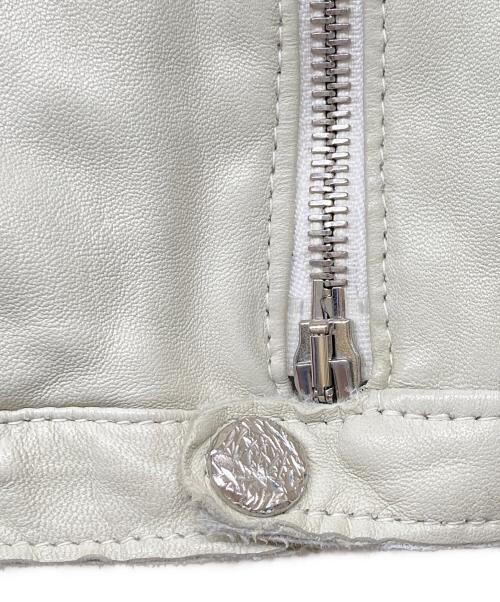 DELANCI（デランシー）DELANCI (デランシー) シープスキンレザーシングルライダースジャケット ライトグリーン サイズ:48の古着・服飾アイテム