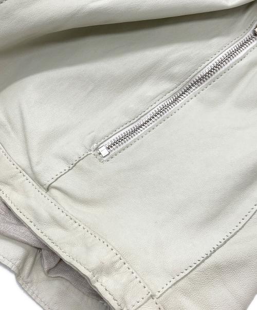 DELANCI（デランシー）DELANCI (デランシー) シープスキンレザーシングルライダースジャケット ライトグリーン サイズ:48の古着・服飾アイテム