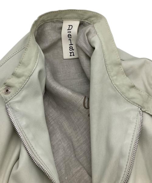 DELANCI（デランシー）DELANCI (デランシー) シープスキンレザーシングルライダースジャケット ライトグリーン サイズ:48の古着・服飾アイテム