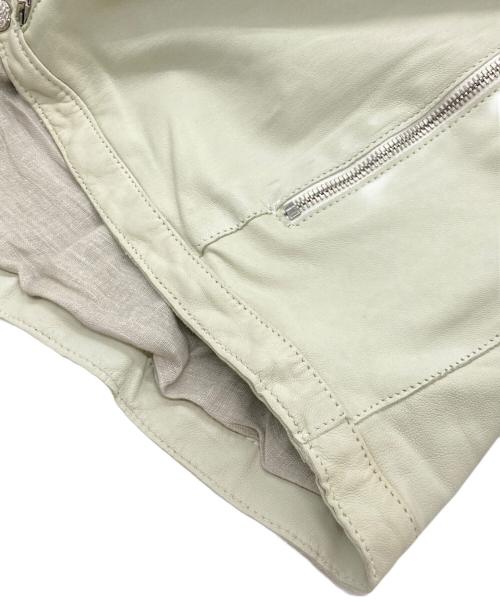 DELANCI（デランシー）DELANCI (デランシー) シープスキンレザーシングルライダースジャケット ライトグリーン サイズ:48の古着・服飾アイテム