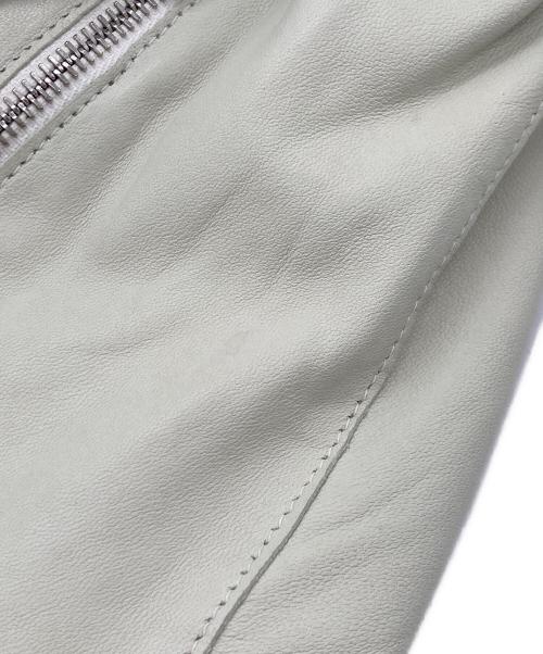 DELANCI（デランシー）DELANCI (デランシー) シープスキンレザーシングルライダースジャケット ライトグリーン サイズ:48の古着・服飾アイテム