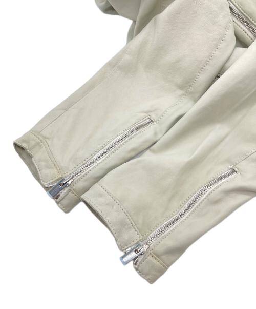 DELANCI（デランシー）DELANCI (デランシー) シープスキンレザーシングルライダースジャケット ライトグリーン サイズ:48の古着・服飾アイテム