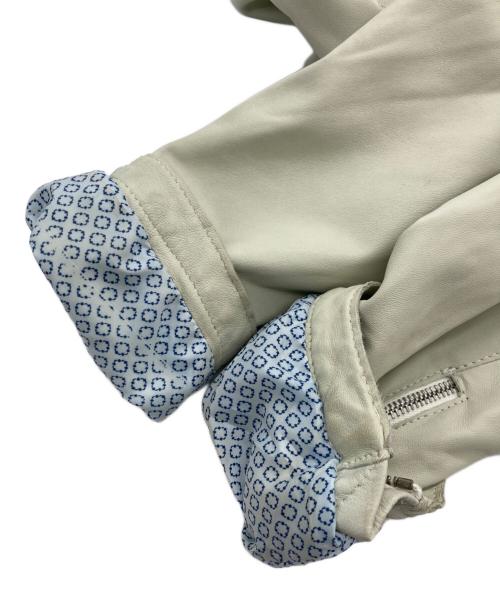 DELANCI（デランシー）DELANCI (デランシー) シープスキンレザーシングルライダースジャケット ライトグリーン サイズ:48の古着・服飾アイテム