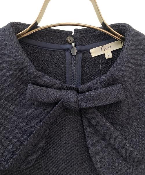 YORI（ヨリ）YORI (ヨリ) スプリングツイードライクブラウス ネイビー サイズ:36の古着・服飾アイテム