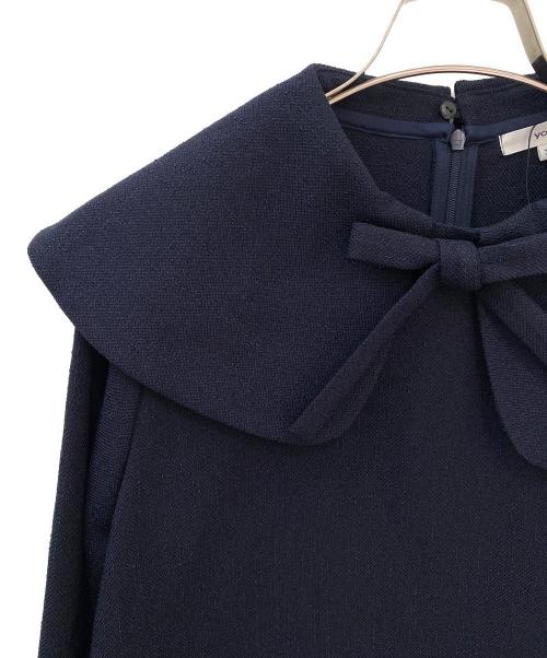 YORI（ヨリ）YORI (ヨリ) スプリングツイードライクブラウス ネイビー サイズ:36の古着・服飾アイテム