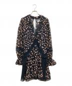 SELF PORTRAITセルフ ポートレイト）の古着「Twist Front Ditsy Dress」｜ブラック