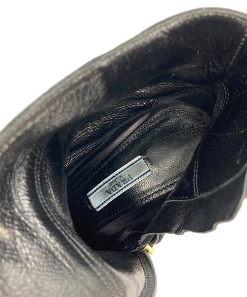 PRADA（プラダ）PRADA (プラダ) チャンキーヒールショートブーツ ブラック サイズ:36 1/2の古着・服飾アイテム