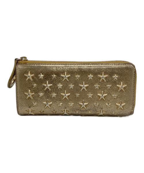 JIMMY CHOO（ジミーチュウ）JIMMY CHOO (ジミーチュウ) スタースタッズ長財布 ゴールドの古着・服飾アイテム